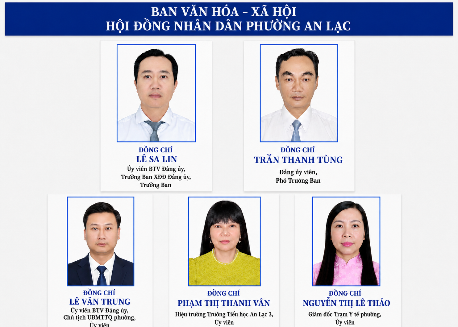 Ban Văn hóa - Xã hội Hội đồng nhân dân phường An Lạc