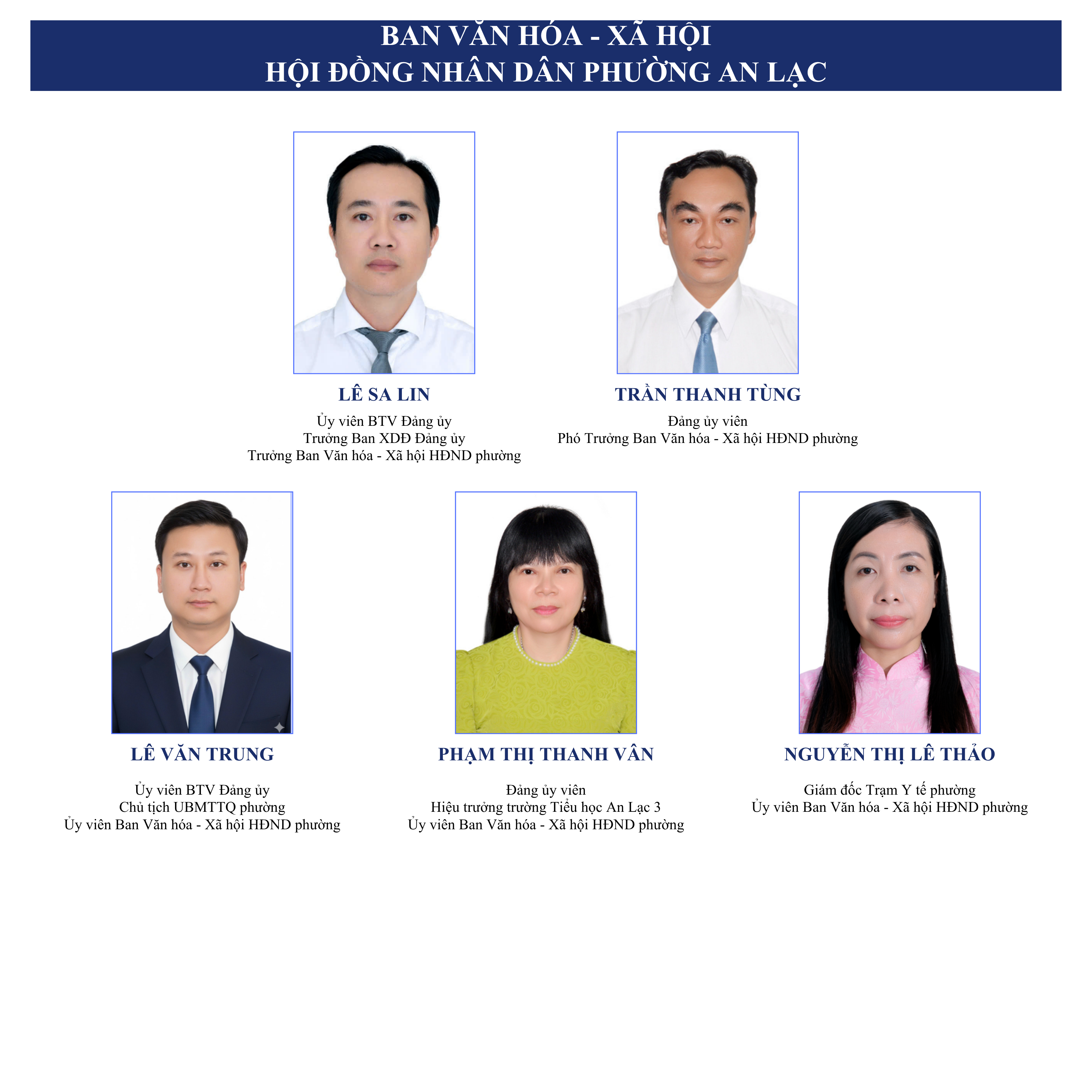 Ban Văn hóa - Xã hội Hội đồng nhân dân phường An Lạc