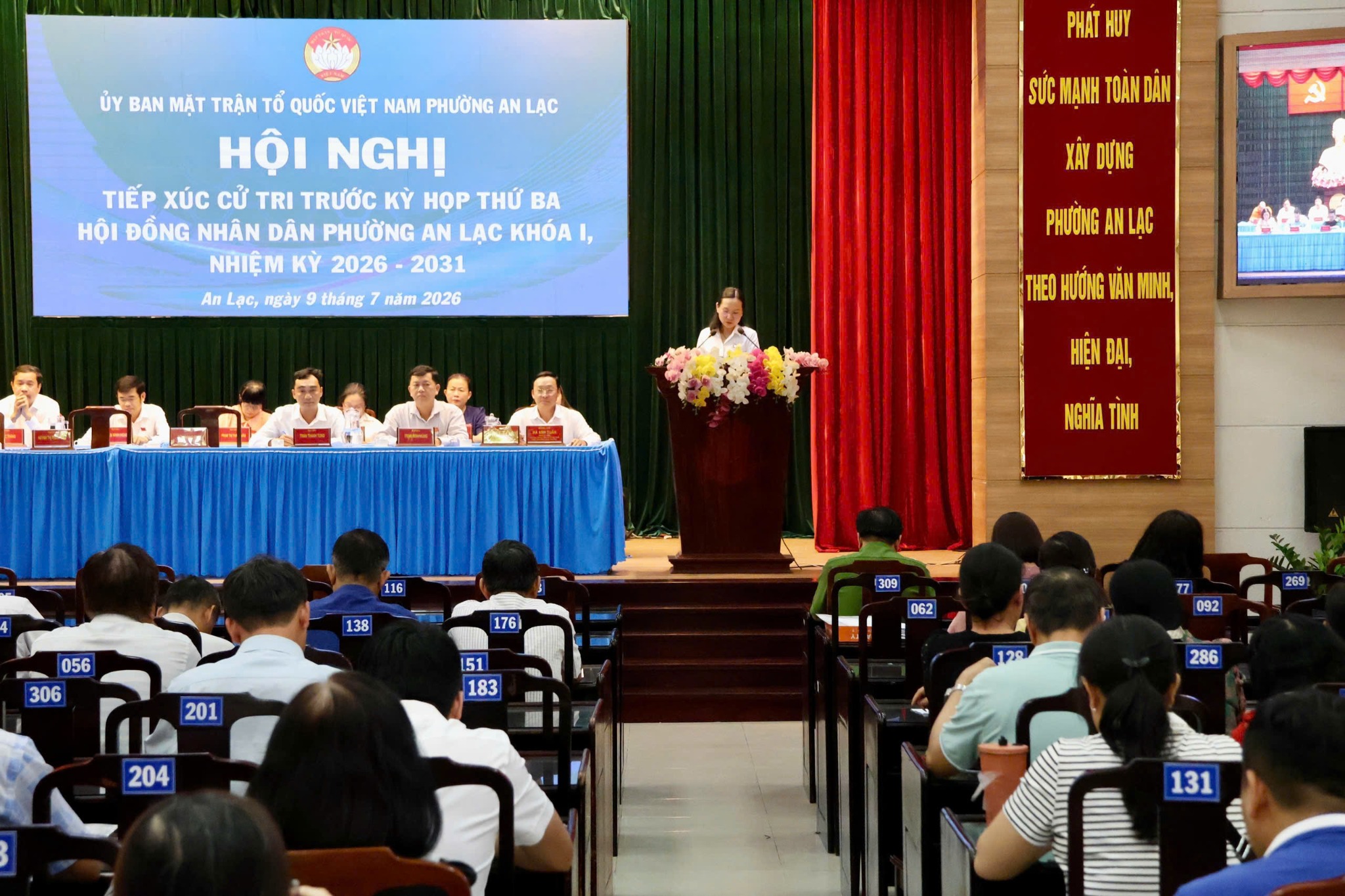 Toàn cảnh Hội nghị tiếp xúc cử tri trước Kỳ họp thứ ba HĐND phường An Lạc khóa I, nhiệm kỳ 2026 - 2031